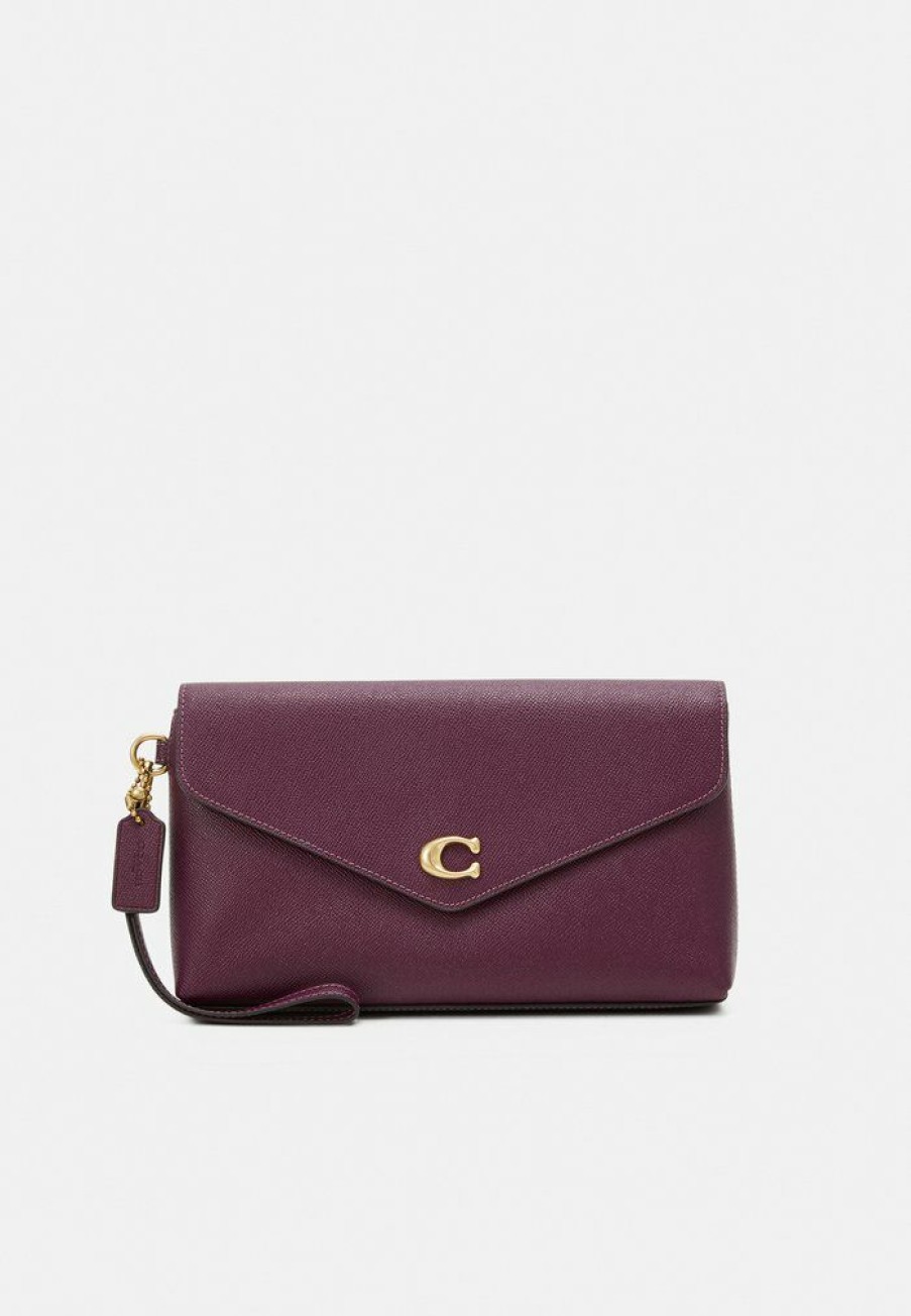 Wholesale Best Pirce Coach Crossgrain Wristlet Clutch Deep Berry