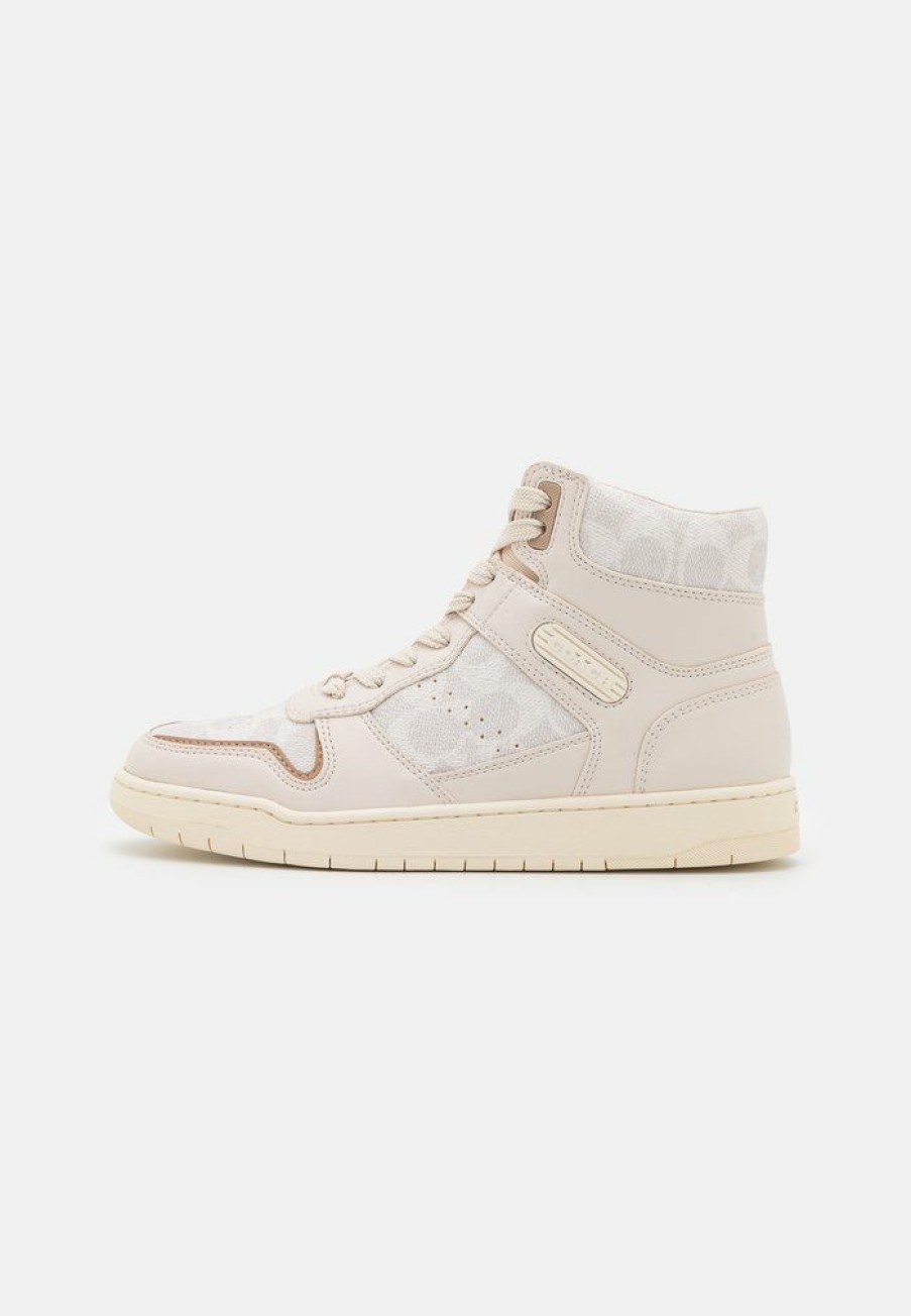 Clearance Cheap Coach High-Top Trainers Chalk