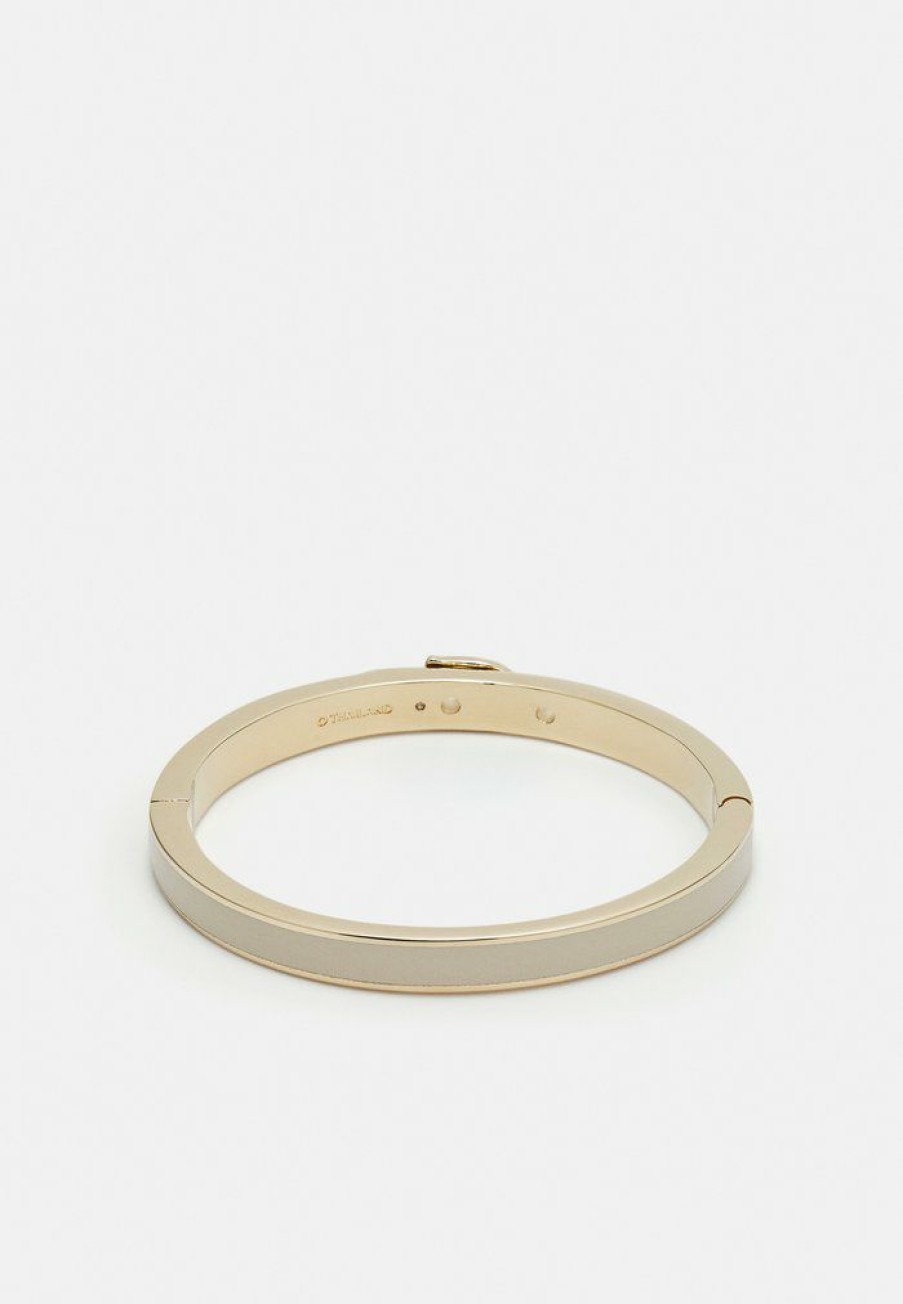 Best New Coach C Buckle Thin Bangle Bracelet Gold-Coloured/Chalk