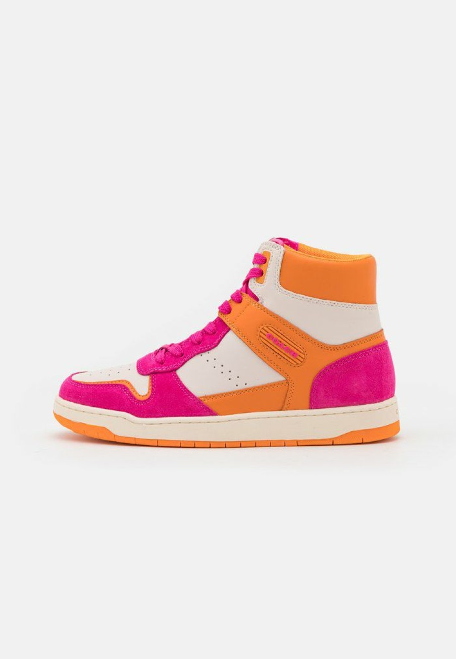 Hot Best Pirce Coach High-Top Trainers Bright Fuchsia/Chalk