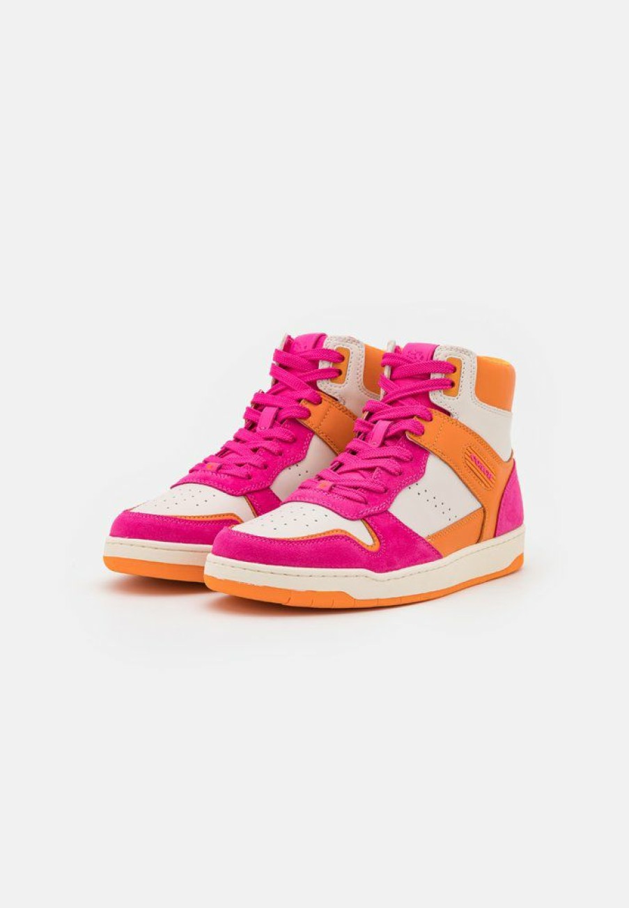 Hot Best Pirce Coach High-Top Trainers Bright Fuchsia/Chalk