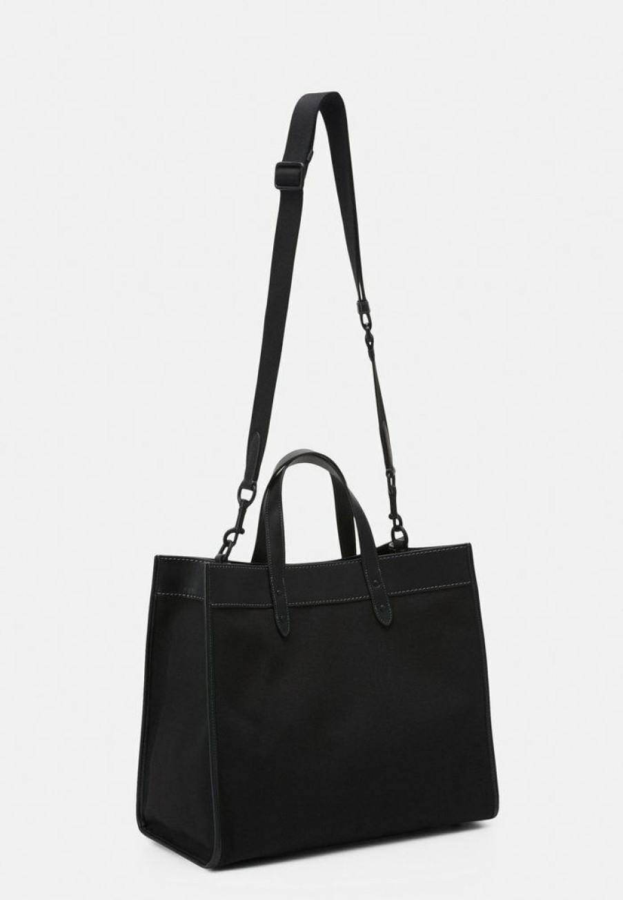 Best New Coach Field Tote With Badge Unisex Tote Bag Black