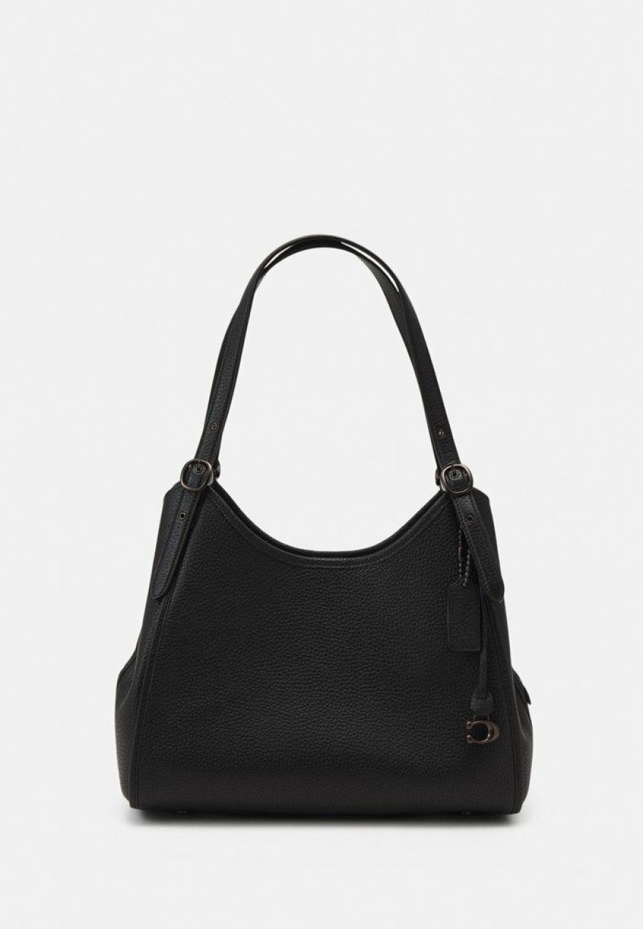 Best Discount Coach Pebble Archival Edie Handbag Black